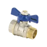 BONFIX Kogelkraan 1" bi. x 1" bui. + blauwe vlindergr. PN25