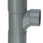 PVC Stroom T-stuk 90° grijs 125 3xM