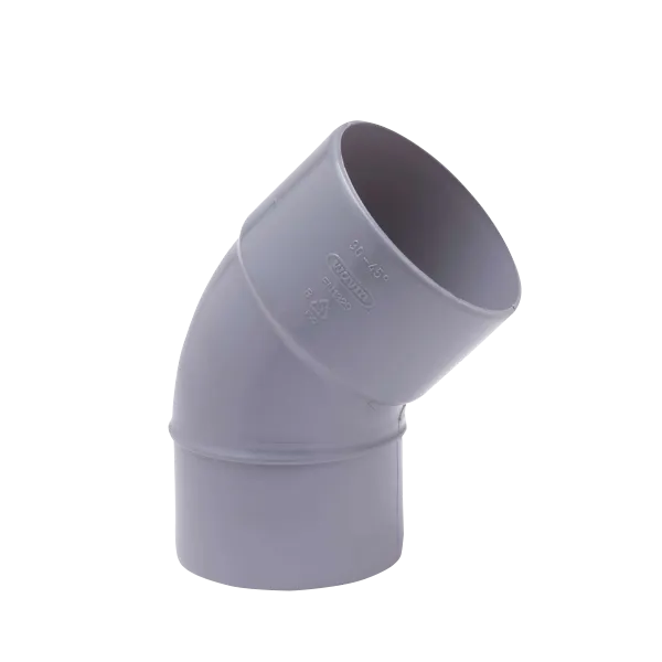 PVC Lijm Bocht 45° grijs M/S