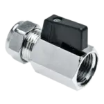 BONFIX Minikogelkraan verchr. 1/2" bi.dr.x15mm (zwarte knop)