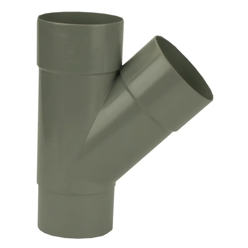 PVC HWA T-Stuk 45° grijs 100 M/VS