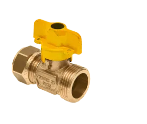 BONFIX Knel messing gaskogelkraan buitendraad