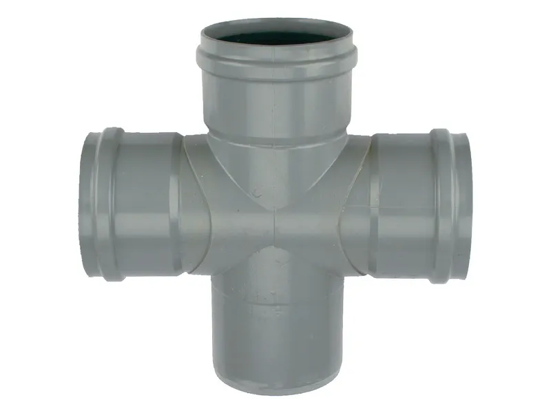 PVC Manchet Dubbel T-Stuk 90° grijs 110 SN4 M/S