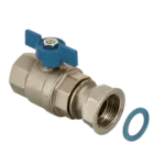 BONFIX Kogelkraan 1" wartel x 1" bi.dr. + blauwe vlindergr.