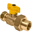 BONFIX Knel messing gaskogelkraan 22 mm x kopp. 1/2" bi.dr.