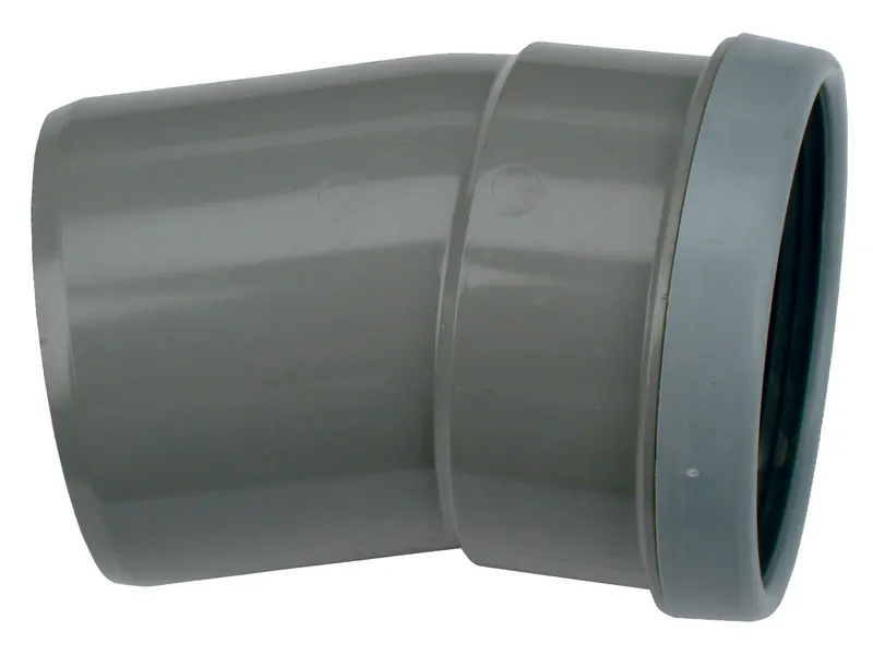 PVC Manchet Bocht 15° grijs 125 SN4 M/S