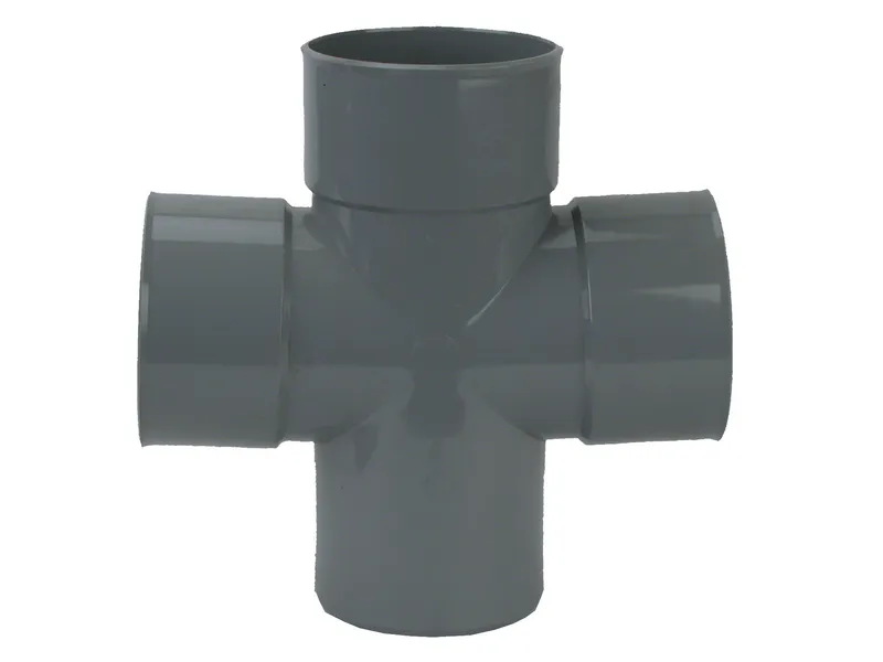 PVC Lijm Dubbel T-Stuk 90° grijs 3MS