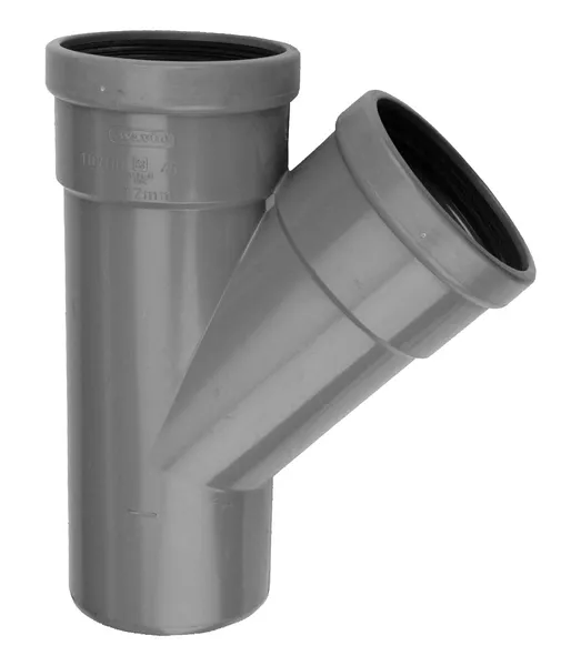 PVC Manchet T-stuk 45° grijs 125 SN4 2M/S