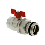 BONFIX Kogelkraan 3/4 x 1" met staartstuk rode vlindergreep