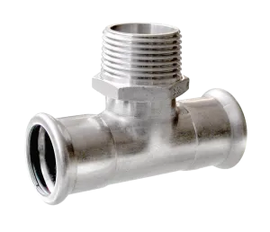 BONFIX M-press RVS-water T-stuk buitendraad