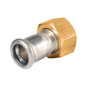 BONFIX M-press RVS-water 2 delige koppeling messing wartel