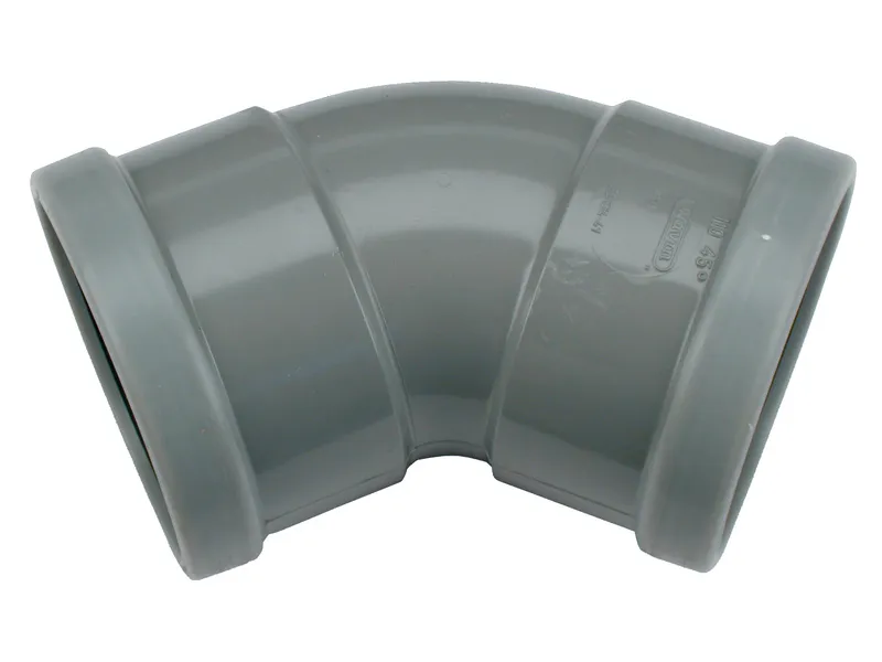 PVC Manchet Bocht 45° grijs 125 SN4 M/M