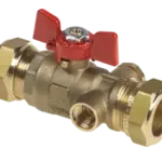 BONFIX Kogelstopkraan 22 x 22 mm knel met aftap met vlinder