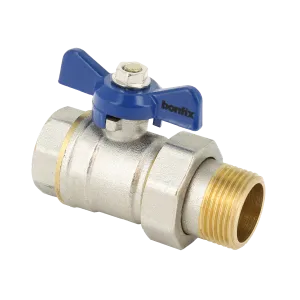 BONFIX Kogelkraan binnendraad x koppeling bu + vlindergreep blauw