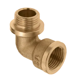 BONFIX Draad messing kniekoppeling met kraag binnendraad x buitendraad