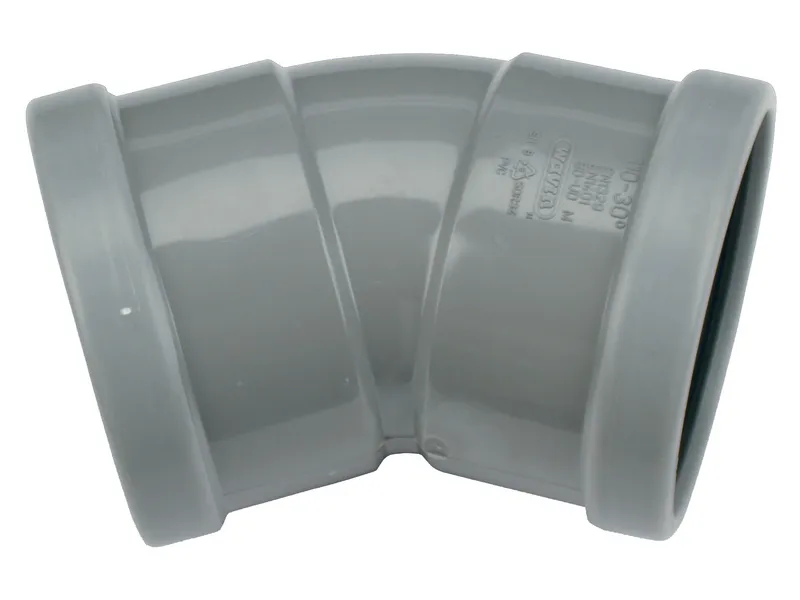 PVC Manchet Bocht 30° grijs 125 SN4 M/M