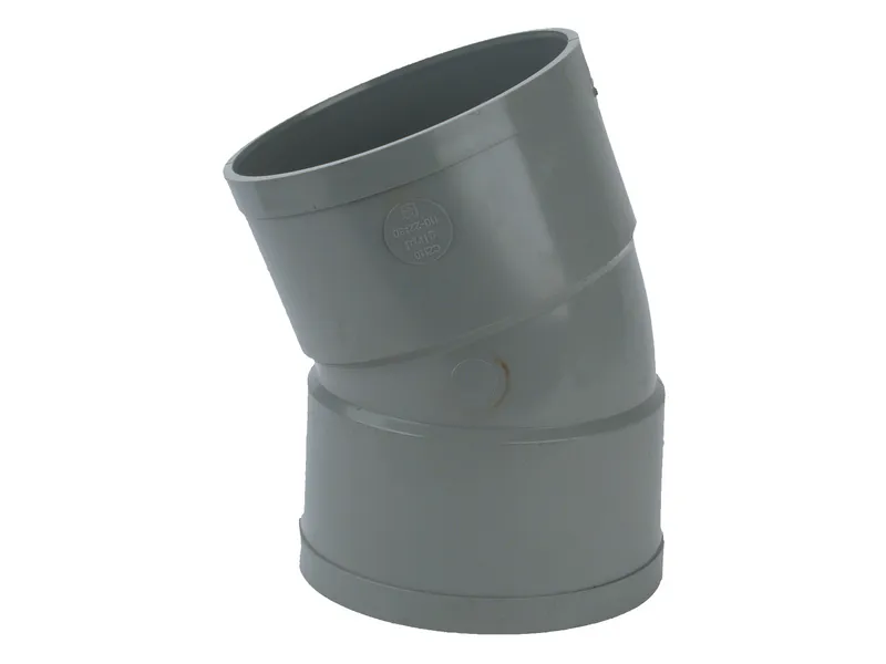 PVC Lijm Bocht 22° grijs M/M