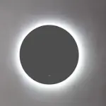 Saniful Ronde badkamerspiegel mat zwart met led verlichting in 3 kleuren instelbaar & dimbaar Incl. spiegelverwarming Rond 60 cm