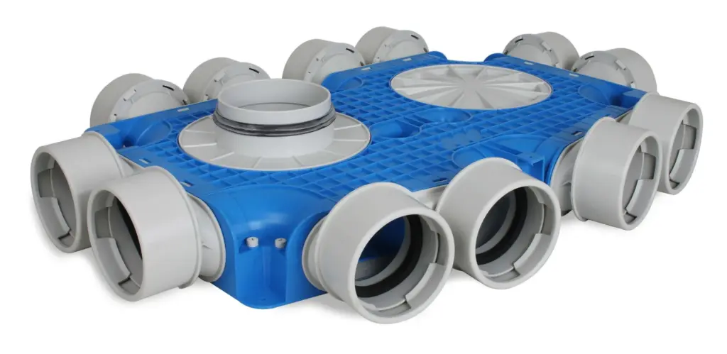 Vent-Axia Uniflexplus ventilatie subverdeelbox 12x Ø90mm met tuit
