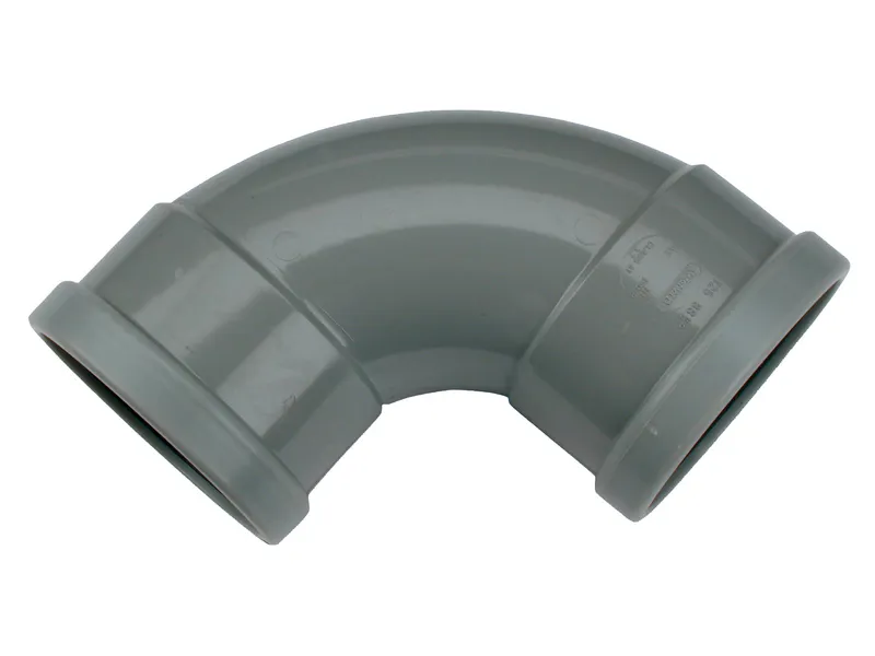 PVC Manchet Bocht 90° grijs 125 SN4 M/M