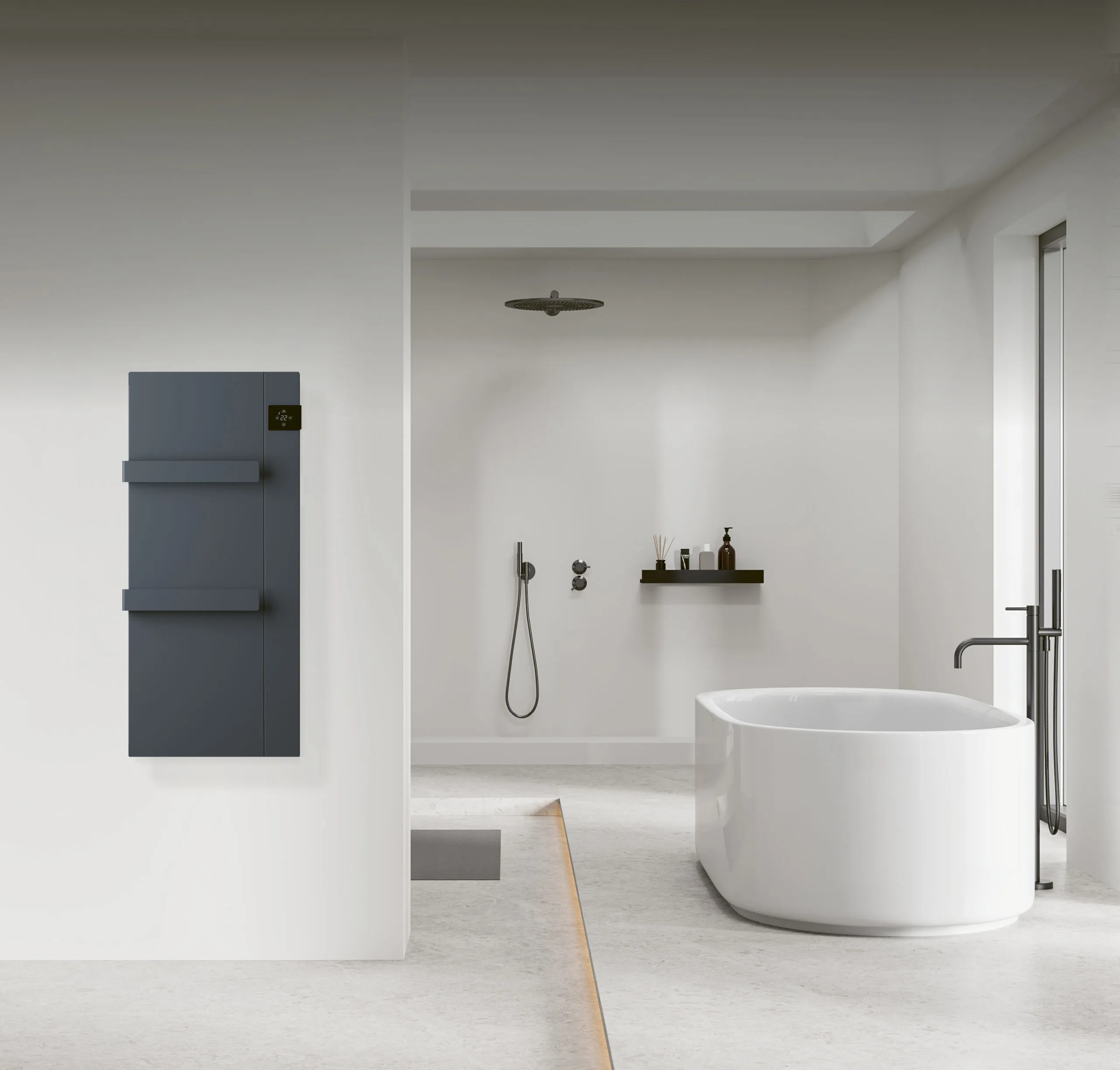 DRL E-Comfort Onsen 900x400 - 1000W - Structuur Grijs RAL 7024 - Afbeelding 4