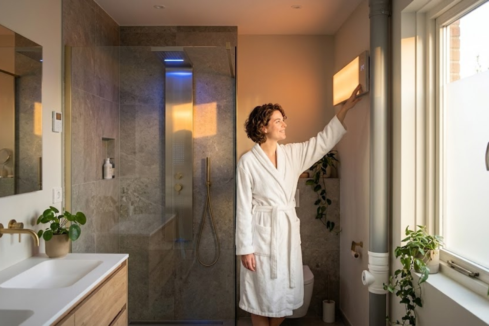 Badkamerrenovatie 2026 Sunshower en infraroodpanelen