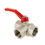 BONFIX Kogelkraan 3-wegs 1" bi.dr. met rode hendel