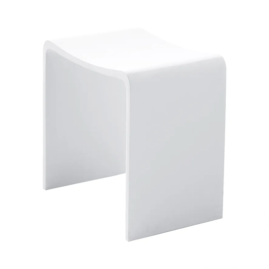 Wiesbaden Zita kruk 40 x 30 x 42,5 solid surface mat wit - Afbeelding 2