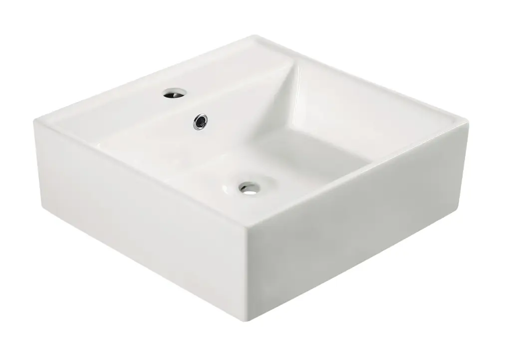 Wiesbaden Larx waskom vierkant 46 x 46 x 16,5 cm keramiek glans wit