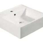 Wiesbaden Larx waskom vierkant 46 x 46 x 16,5 cm keramiek glans wit