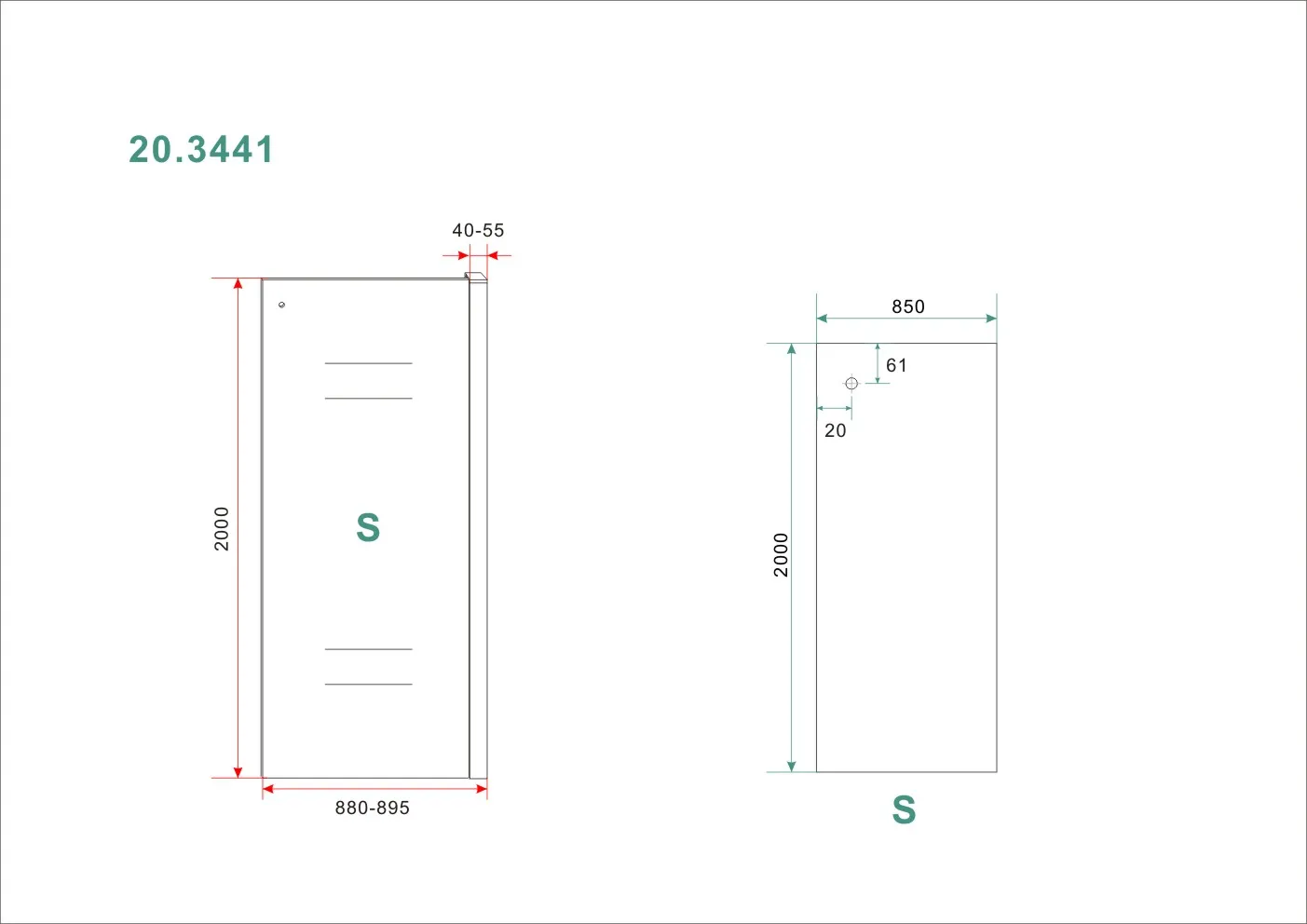 Wiesbaden Side zijwand voor Puerta en Slide nisdeur 900 x 2000 x 8 mm nano helde - Afbeelding 2