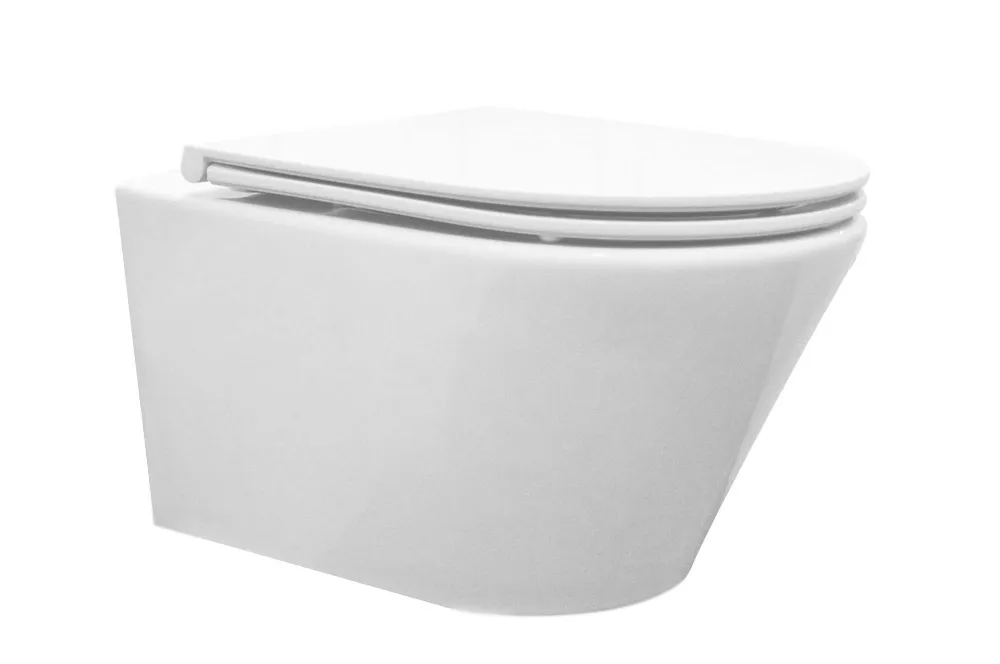 Wiesbaden Vesta Tornado flush wandcloset rimless met nano coating met Flatline t - Afbeelding 2