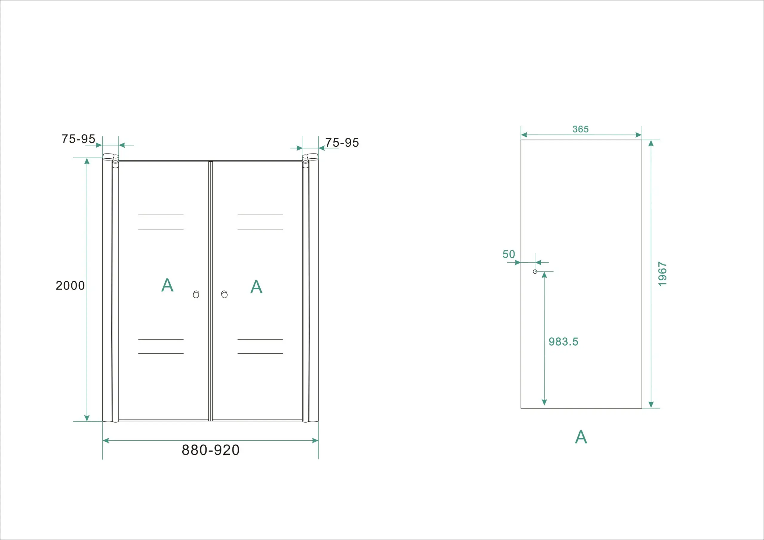 Wiesbaden Lagos pendeldeur in nis 900 x 2000 x 6 mm nano helder glas/chroom - Afbeelding 4