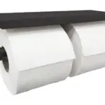 Wiesbaden Brush dubbele toiletrolhouder mat zwart