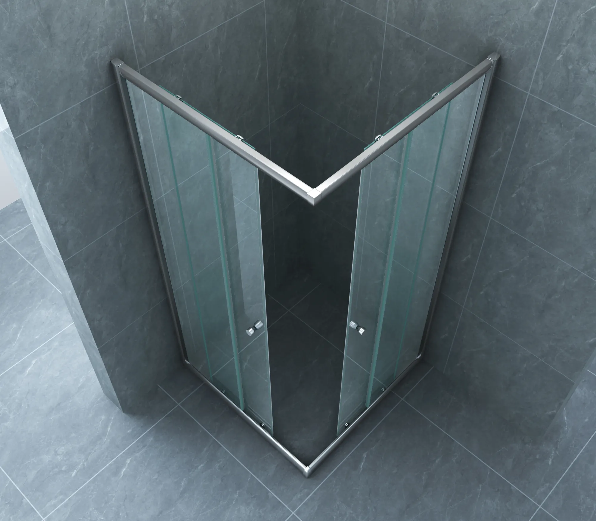 Wiesbaden Eco hoekinstap cabine met 2 schuifdeuren 800 x 800 x 1900 x 5 mm nano - Afbeelding 2