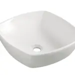 Wiesbaden Plaza waskom vierkant 42 x 42 x 13,5 cm keramiek glans wit