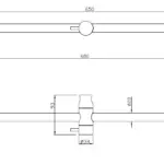 Wiesbaden Glijstang rond 65 cm chroom