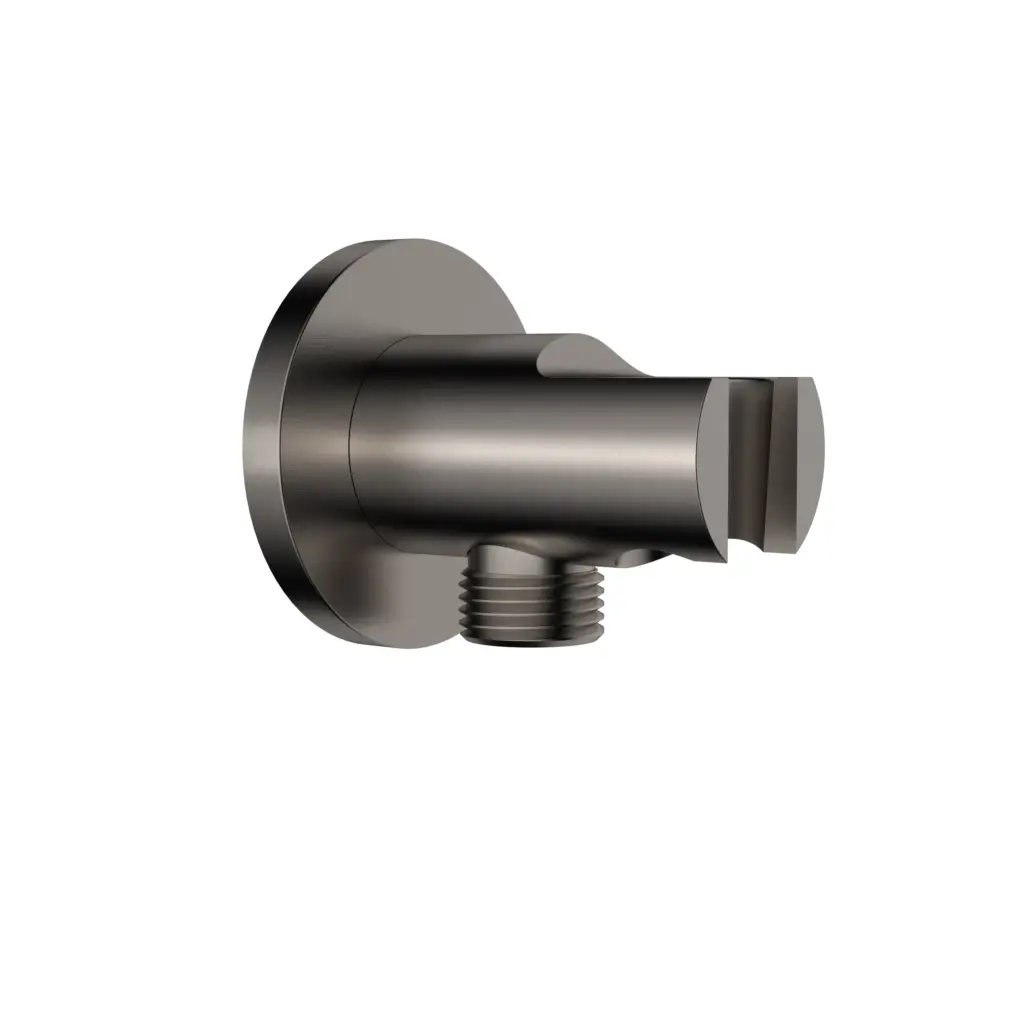 Wiesbaden UniMatch wandaansluitbocht met handdouchehouder rond 1/2" gunmetal PVD