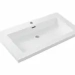 Wiesbaden Vision wastafel enkel met 1 kraangat 80x46x5,5 cm kunstmarmer glans wi