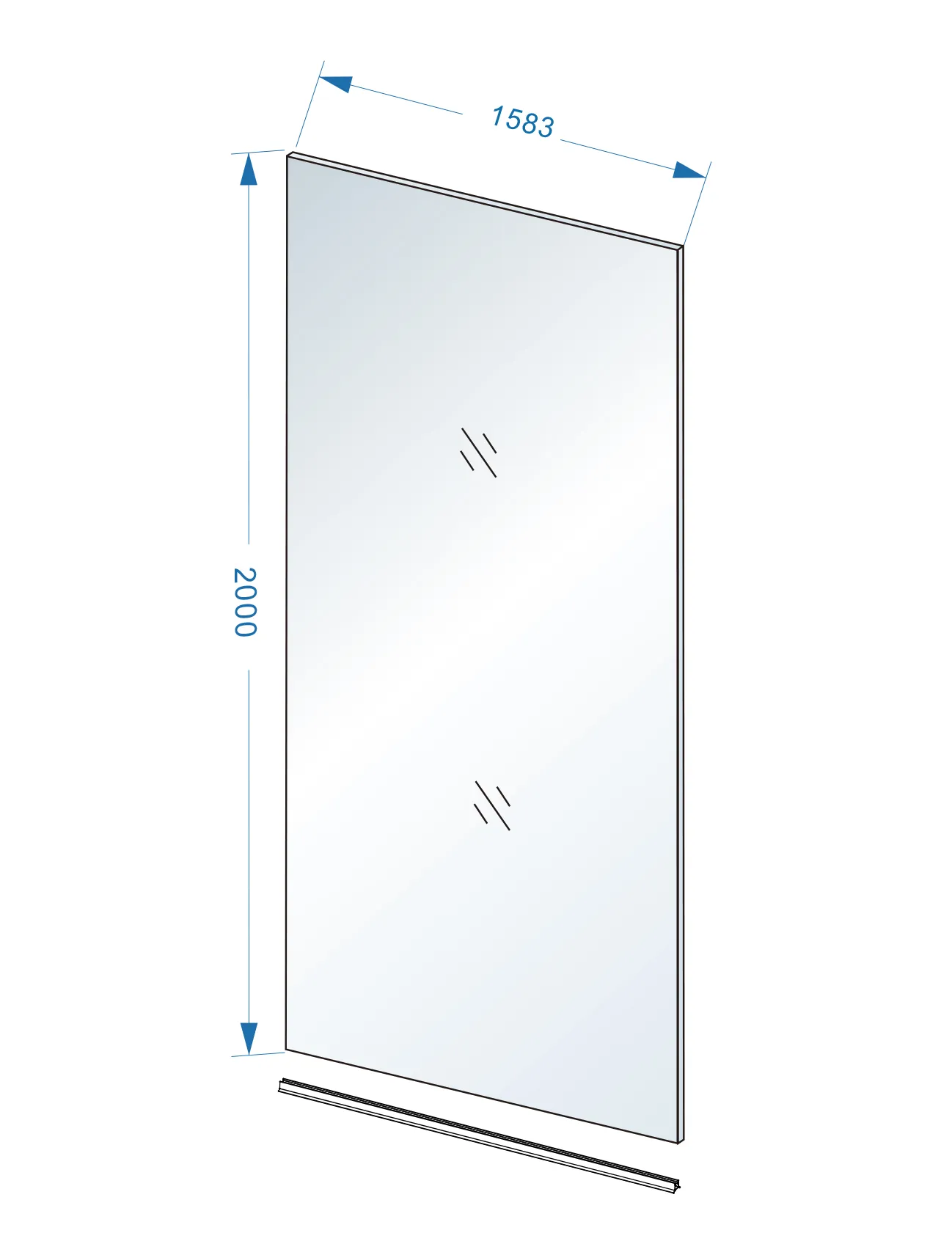 Wiesbaden Slim glasplaat 1600 x 2000 x 8 mm nano helder glas - Afbeelding 2