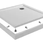Wiesbaden Voorzetpaneel met poten voor douchebak 90 x 90 x 4 cm glans wit