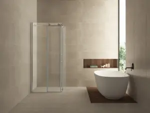 Wiesbaden Entra hoekinstap cabine met 2 schuifdeuren 900 x 900 x 2000 x 8 mm nan