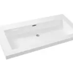 Wiesbaden Vision wastafel enkel zonder kraangat 100x46x5,5 cm kunstmarmer glans