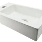Wiesbaden Rhea S mini fontein links 36,5 x 18 x 9 cm keramiek glans wit