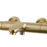 Wiesbaden Caral thermostatische badmengkraan geborsteld messing PVD