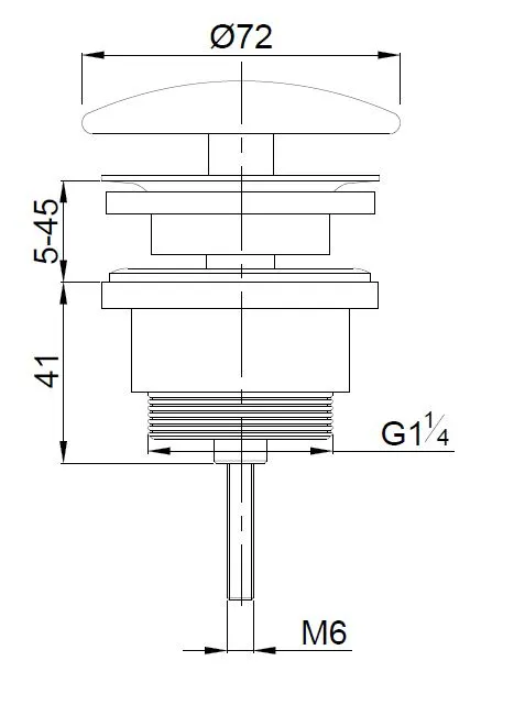 Wiesbaden UniMatch open afvoerplug 5/4'' geborsteld messing PVD - Afbeelding 2