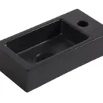 Wiesbaden Rhea S mini fontein rechts 36,5 x 18 x 9 cm keramiek mat zwart