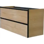 Wiesbaden Lotus onderkast met 2 laden 2 uitsparingen 120 x 45,2 cm naturel eik/m