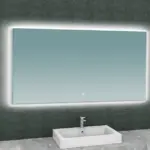 Wiesbaden Soul spiegel rechthoek met LED, dimbaar en spiegelverwarming 140 x 80