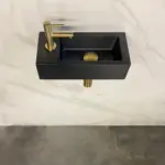 Wiesbaden Fonteinset Rhea S mini met fontein links quartz, kraan, sifon en afvoe